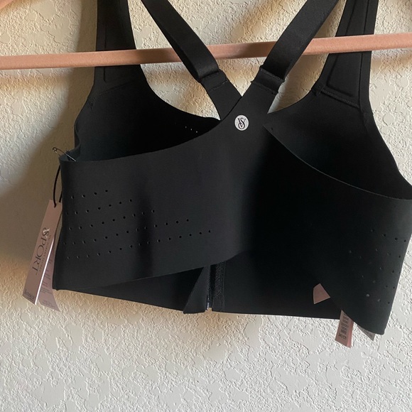 Victoria's Secret VSX Black Knockout Front Zip Close Athleisure Sports Bra 34C - Picture 7 of 10
